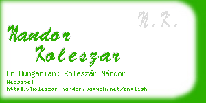 nandor koleszar business card
